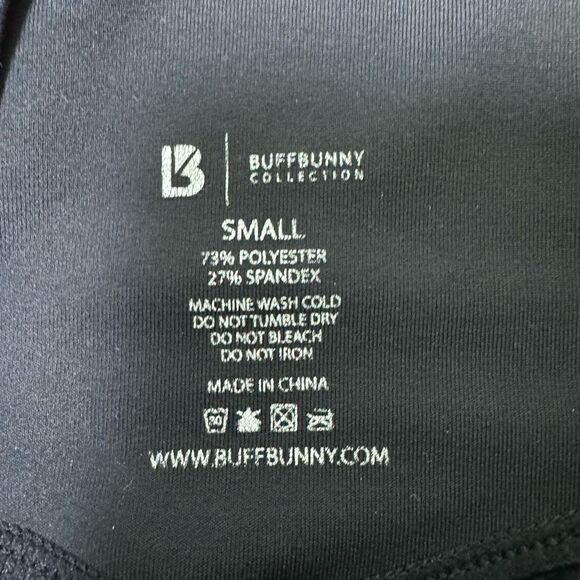BuffBunny Women’s Black Activewear Biker Shorts Size Small Cutouts - Picture 6 of 8